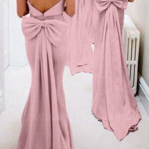 Elegant Pink Strapless Gown